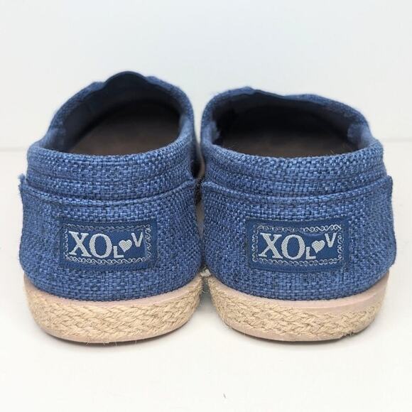 XO LOV blue woven espadrilles loafers slip on size 10 - Picture 5 of 9